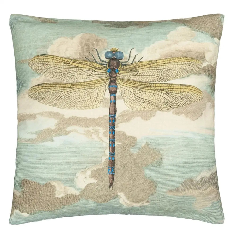 Cushion DRAGONFLY OVER CLOUDS SKY BLUE by John Derian