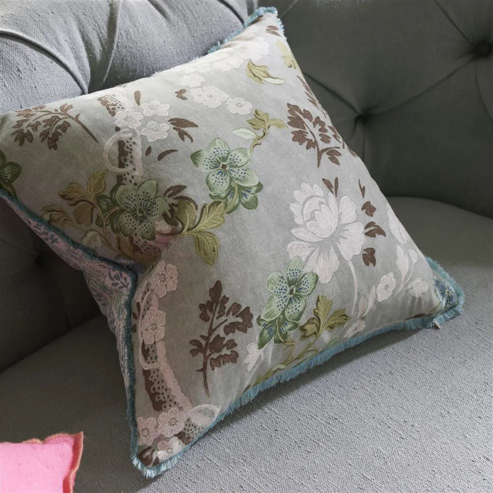 Cushion EAGLE HOUSE DAMASK SEAGRASS by English Heritage