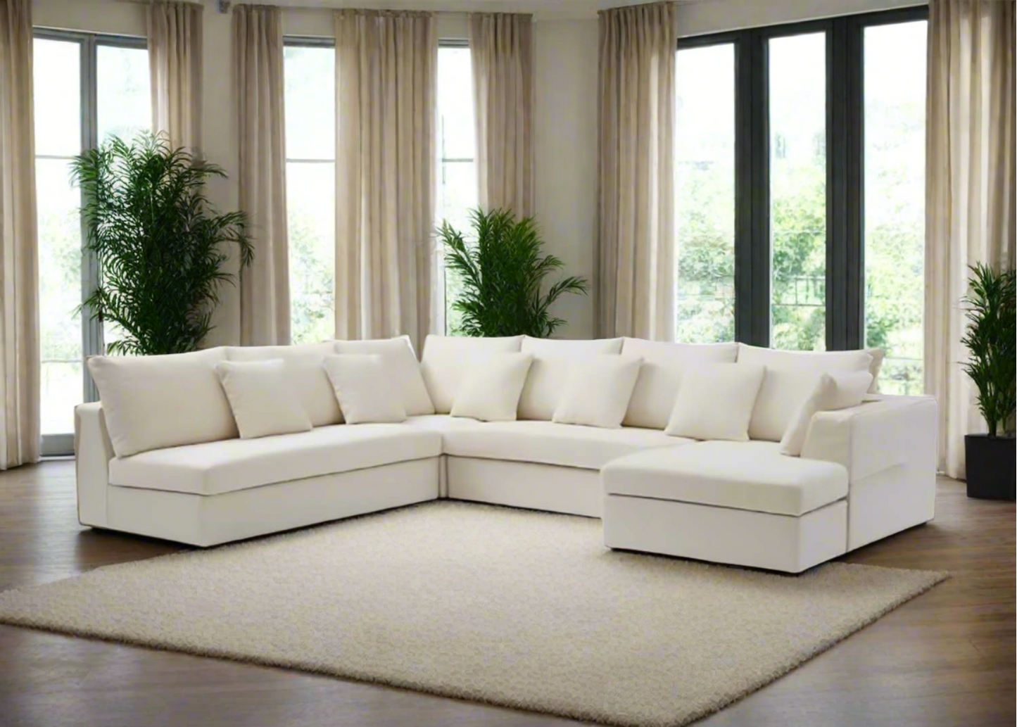 Hugo Sectional Sofa L Shape with Ottoman