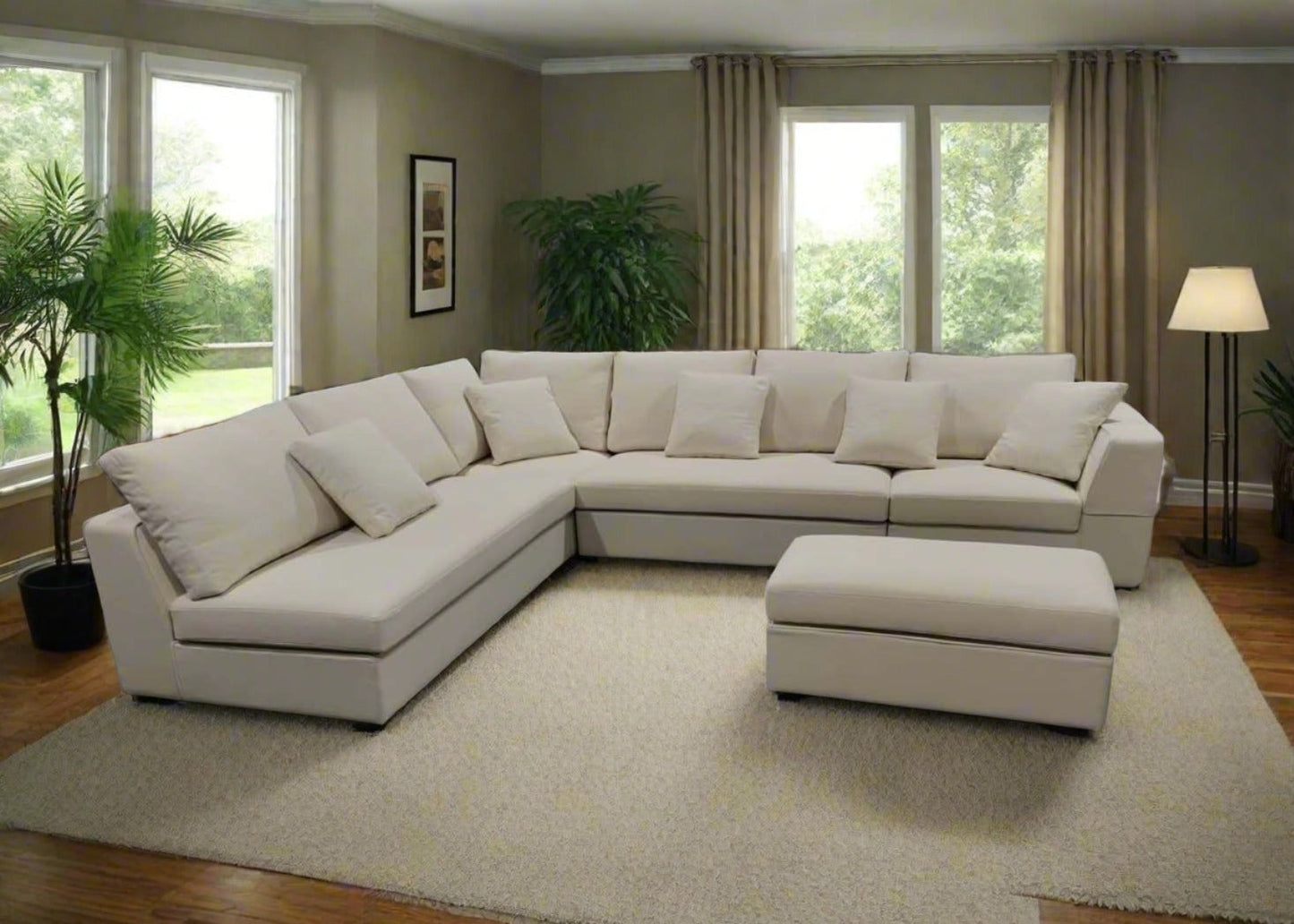 Hugo Sectional Sofa L Shape with Ottoman