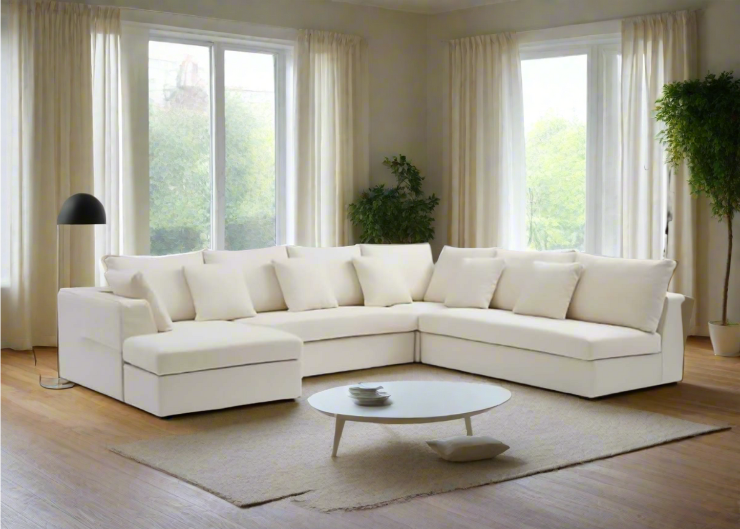 Hugo Sectional Sofa L Shape with Ottoman