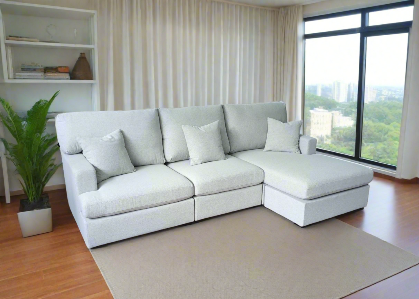 Louise Sectional Sofa L with Chaise or Ottoman