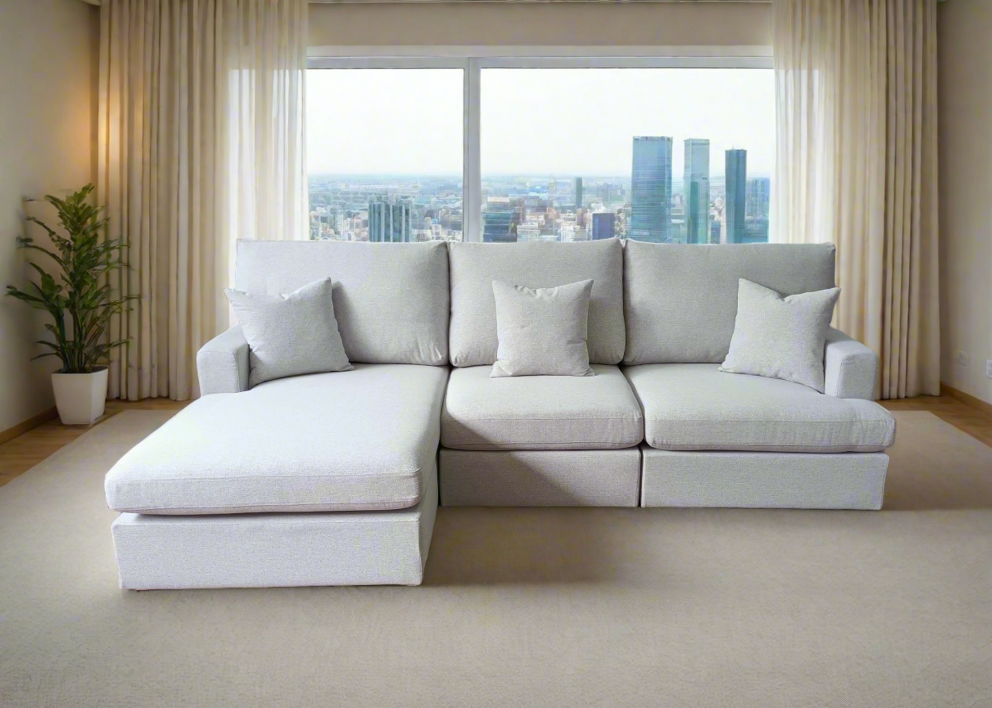 Louise Sectional Sofa L with Chaise or Ottoman