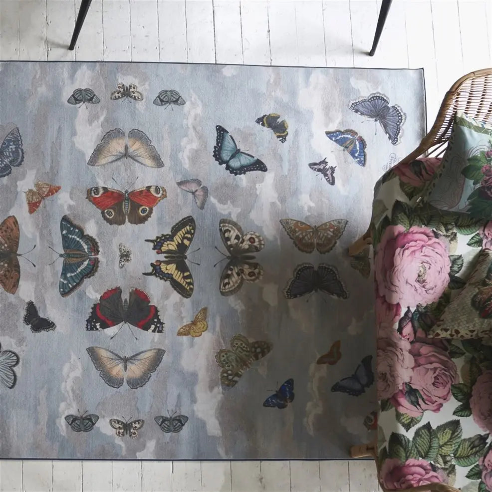 RUG MIRRORED BUTTERFLIES SKY by John Derian