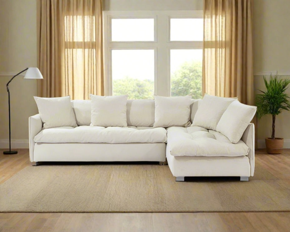 Monet On-Cloud Sectional Sofa L Shape Cozy Natural Tones (Large)