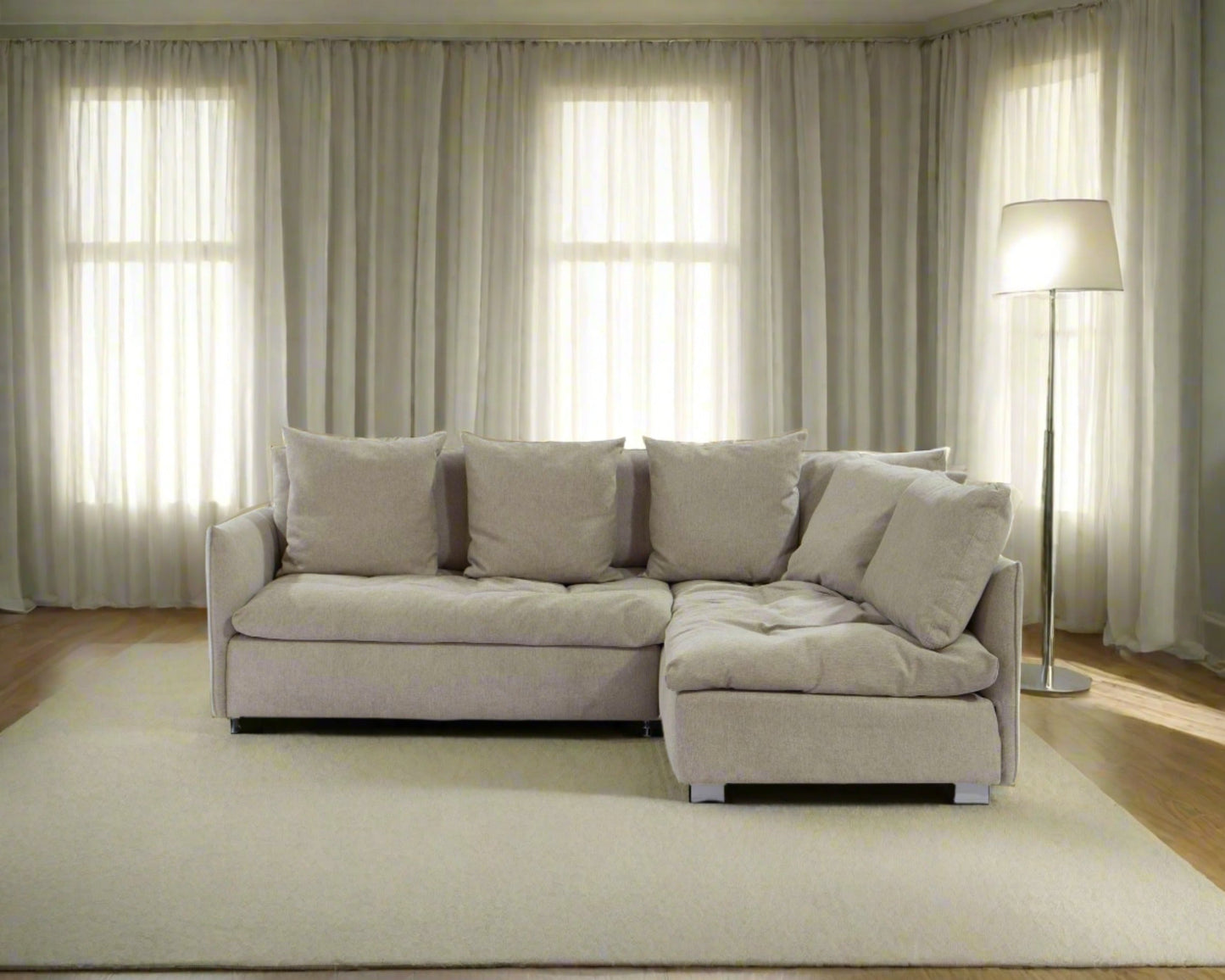 Monet On-Cloud Sectional Sofa L Shape Earth Tones (Small & Medium)