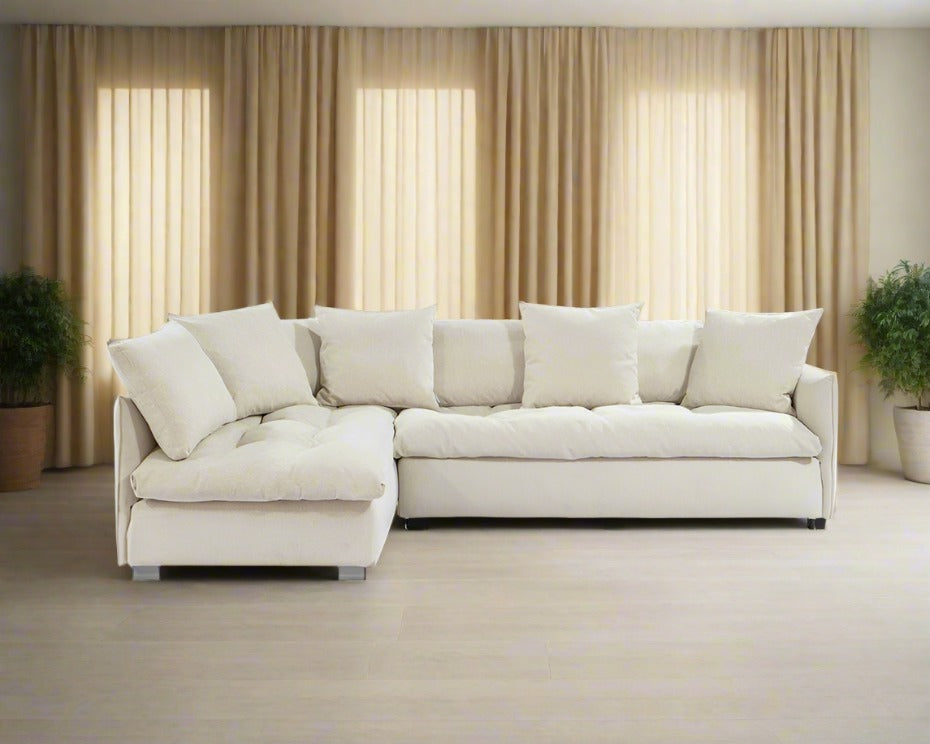 Monet On-Cloud Sectional Sofa L Shape Cozy Natural Tones (Large)