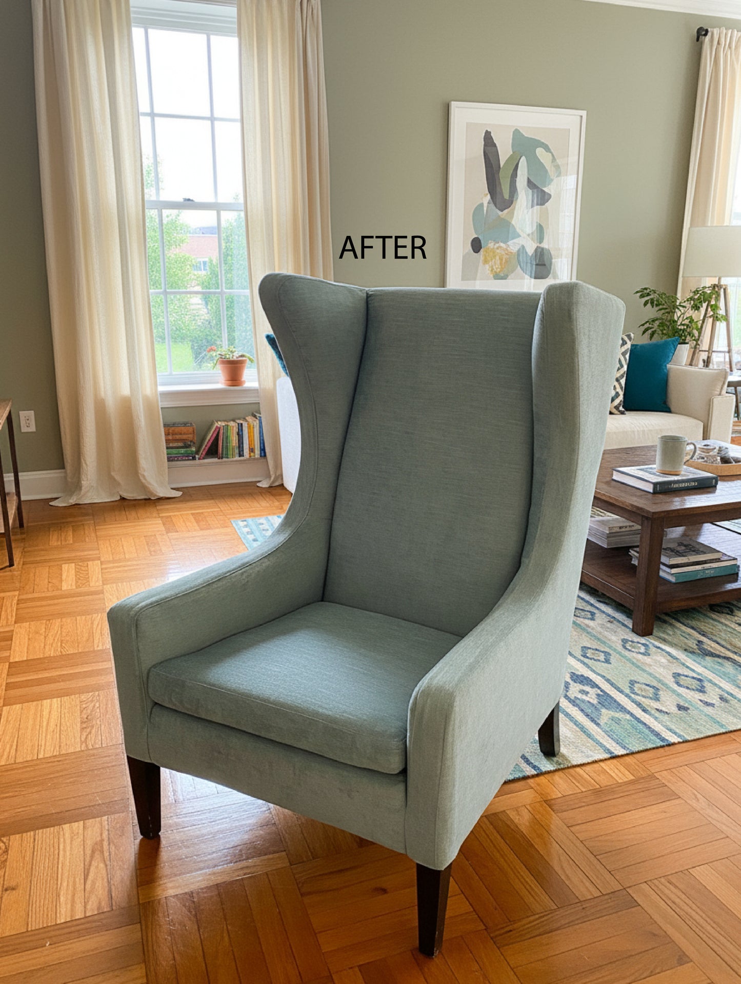 Reupholstery Armchair Highback Winged