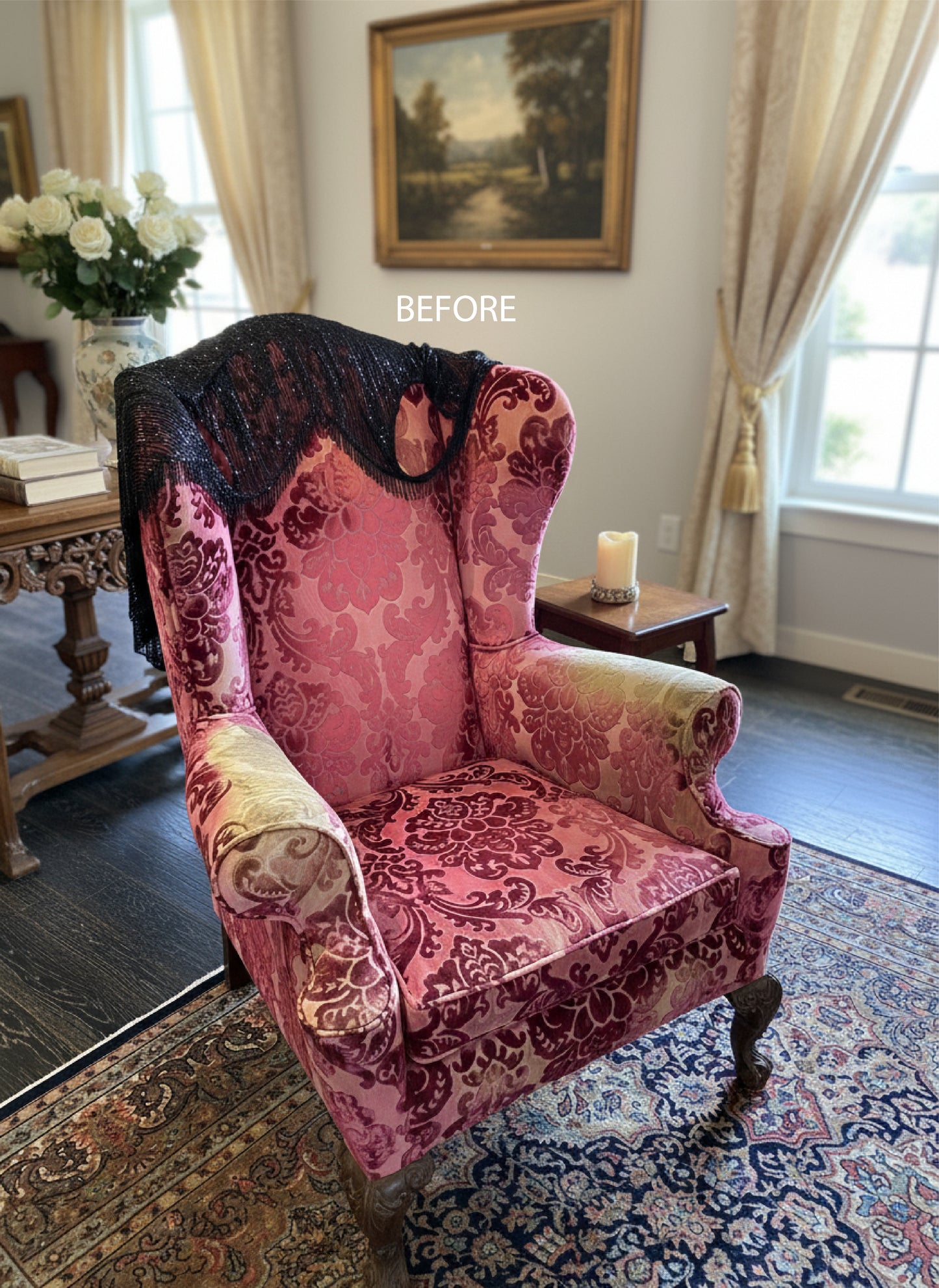 Reupholstery Armchair Classic Wingback