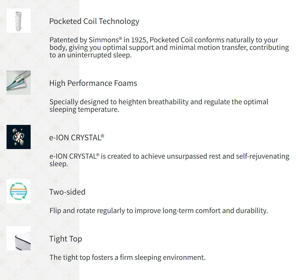 SIMMONS Mattress BackCare Vicky