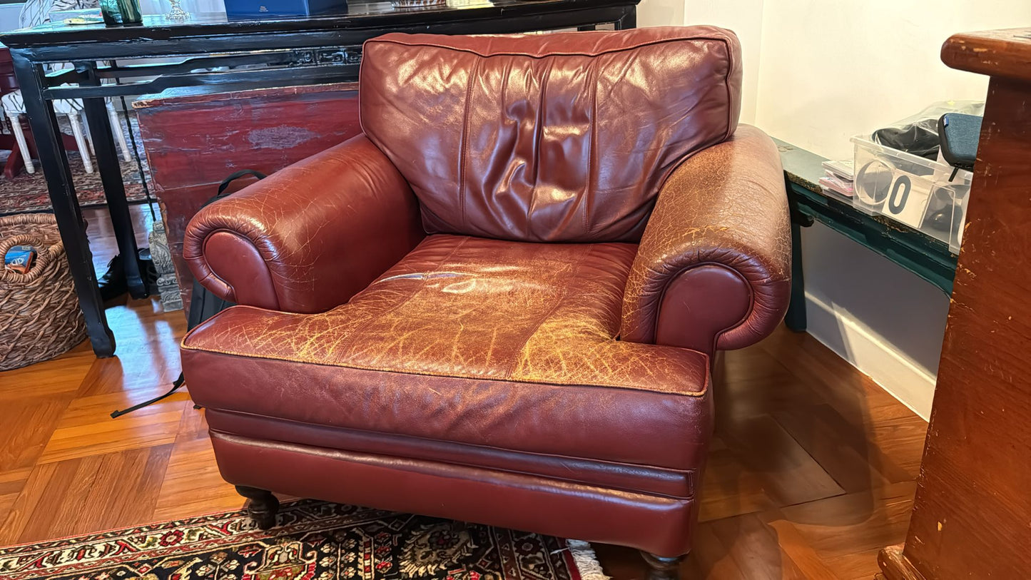 Reupholstery Leather Armchair