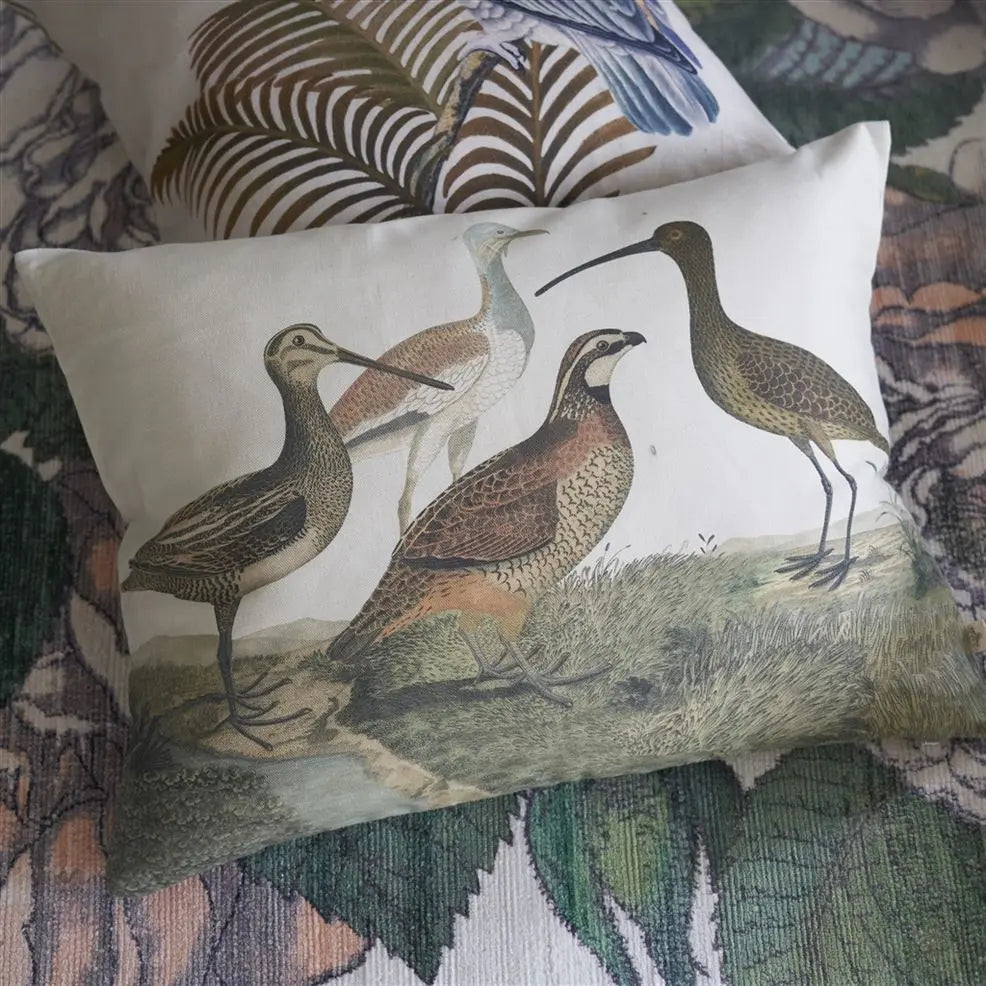 Cushion BIRDS OF A FEATHER PARCHMENT by John Derian