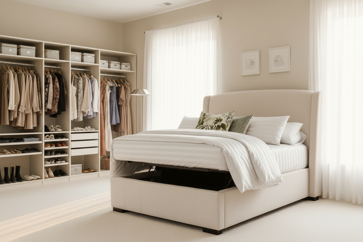 Georgetown Wingback Bed with Hydraulic Storage