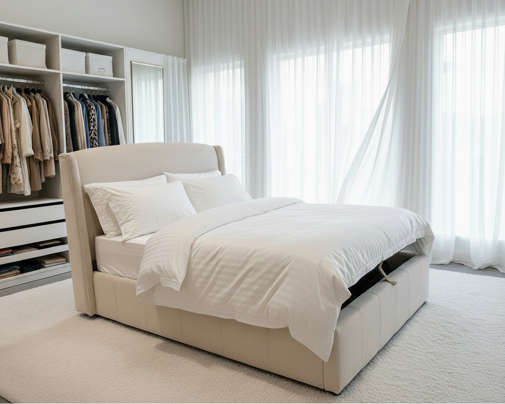 Georgetown Wingback Bed with Hydraulic Storage