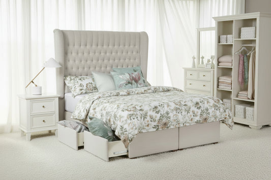 Notre Dame Bed with Winged Headboard and Storage