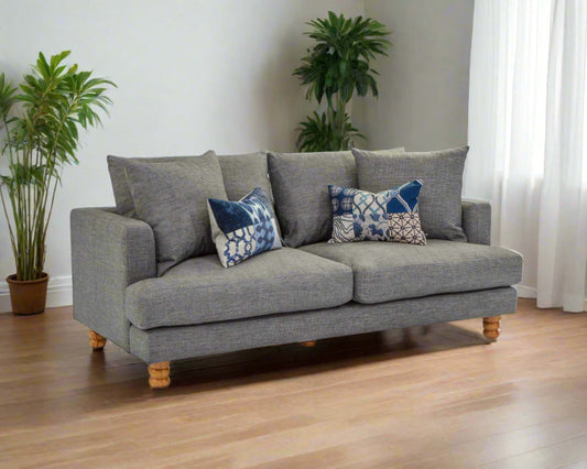Tregunter Sofa Grey Tone with Turn Wood Legs
